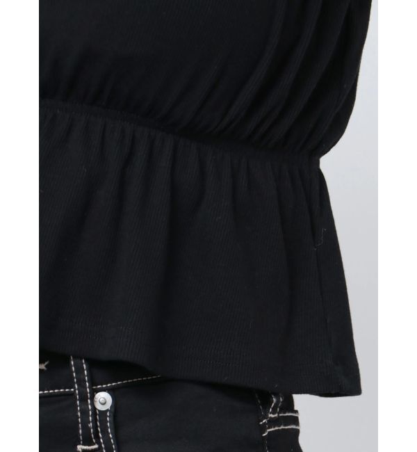 GYDA「リボンフレアリブトップス」|Tシャツ・カットソー|