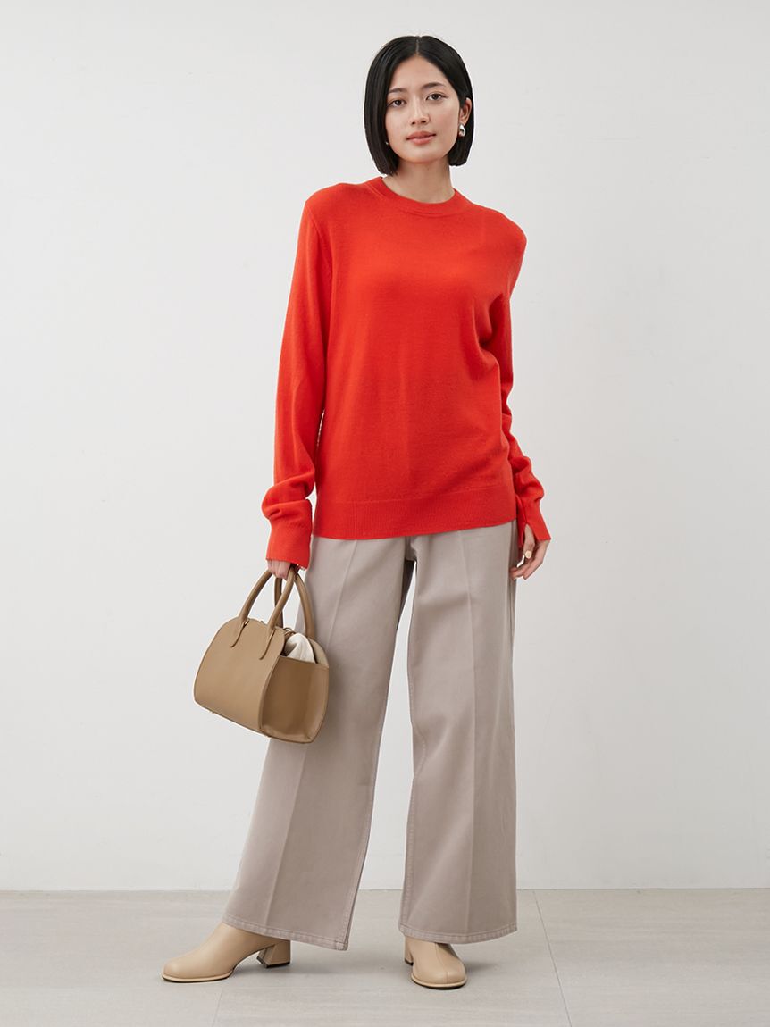 Mila Owen「センタープレスローライズワイドデニムパンツ」|デニム|