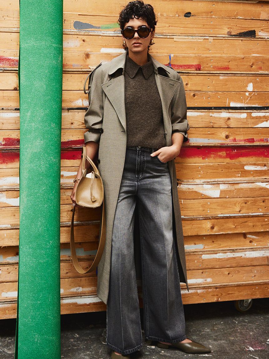 Mila Owen「センタープレスローライズワイドデニムパンツ」|デニム|