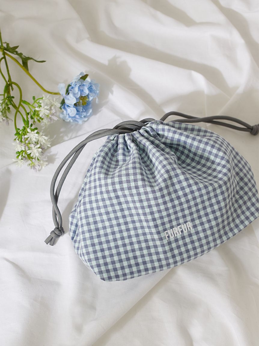 FURFUR「【WEB限定カラー】ロゴプリント巾着ポーチ」|ポーチ|