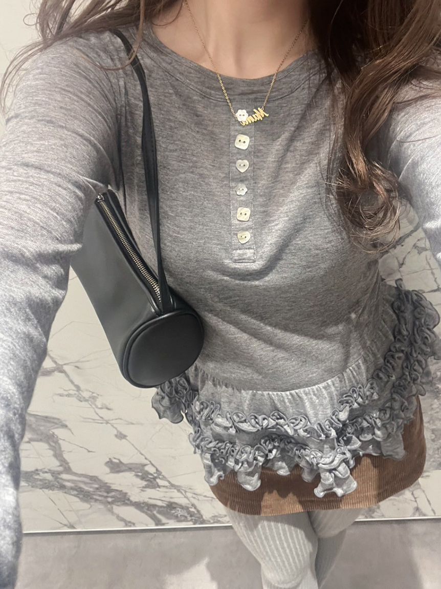 FURFUR「裾フリルジャージートップス」|Tシャツ・カットソー|