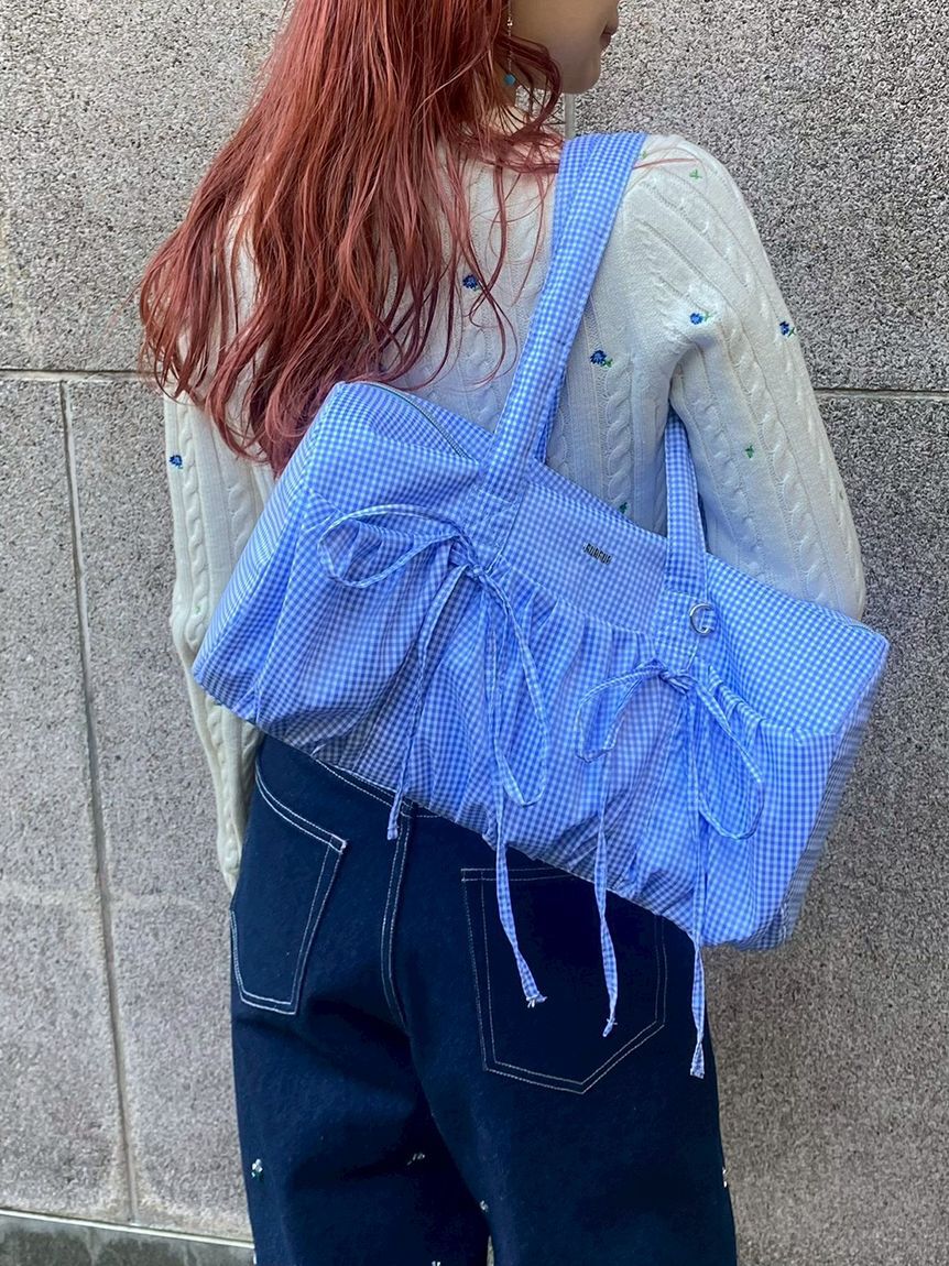 FURFUR「【WEB限定カラー】リボンドラムバッグ」|ショルダー・メッセンジャー|