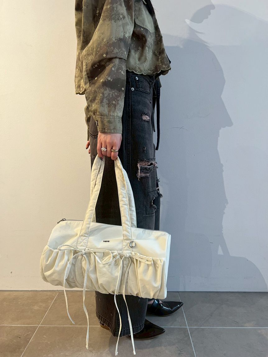 FURFUR「【WEB限定カラー】リボンドラムバッグ」|ショルダー・メッセンジャー|