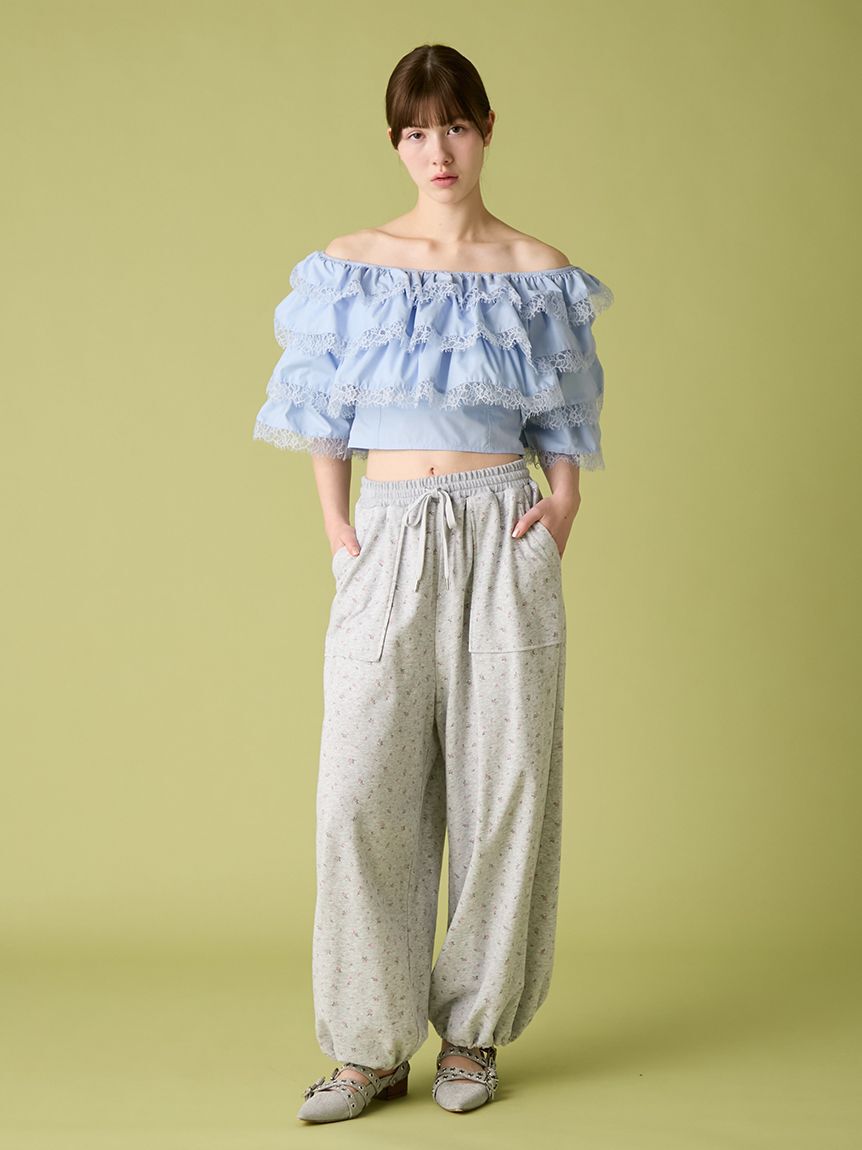 FURFUR「【限定カラー】ミニフラワープリントスウェットパンツ」|チノ|