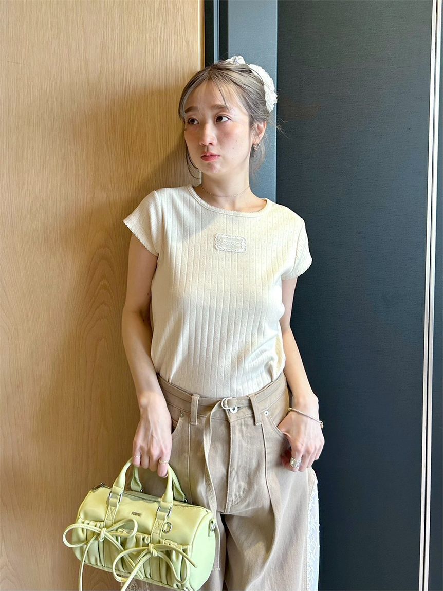 FURFUR「【WEB限定カラー】レースワッペンコンパクトTシャツ」|Tシャツ・カットソー|