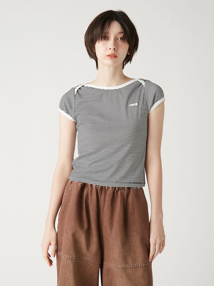 FURFUR「ロゴ刺繍コンパクトTシャツ」|Tシャツ・カットソー|BLK