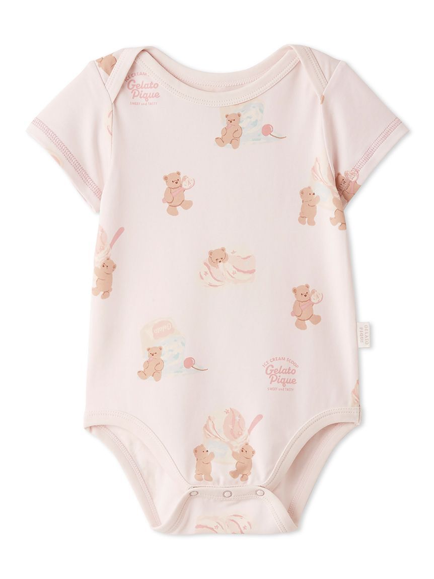 GELATO PIQUE KIDS & BABY「【BABY】【接触冷感】アイスクリームベア柄ボディスーツ」|ロンパース|PNK