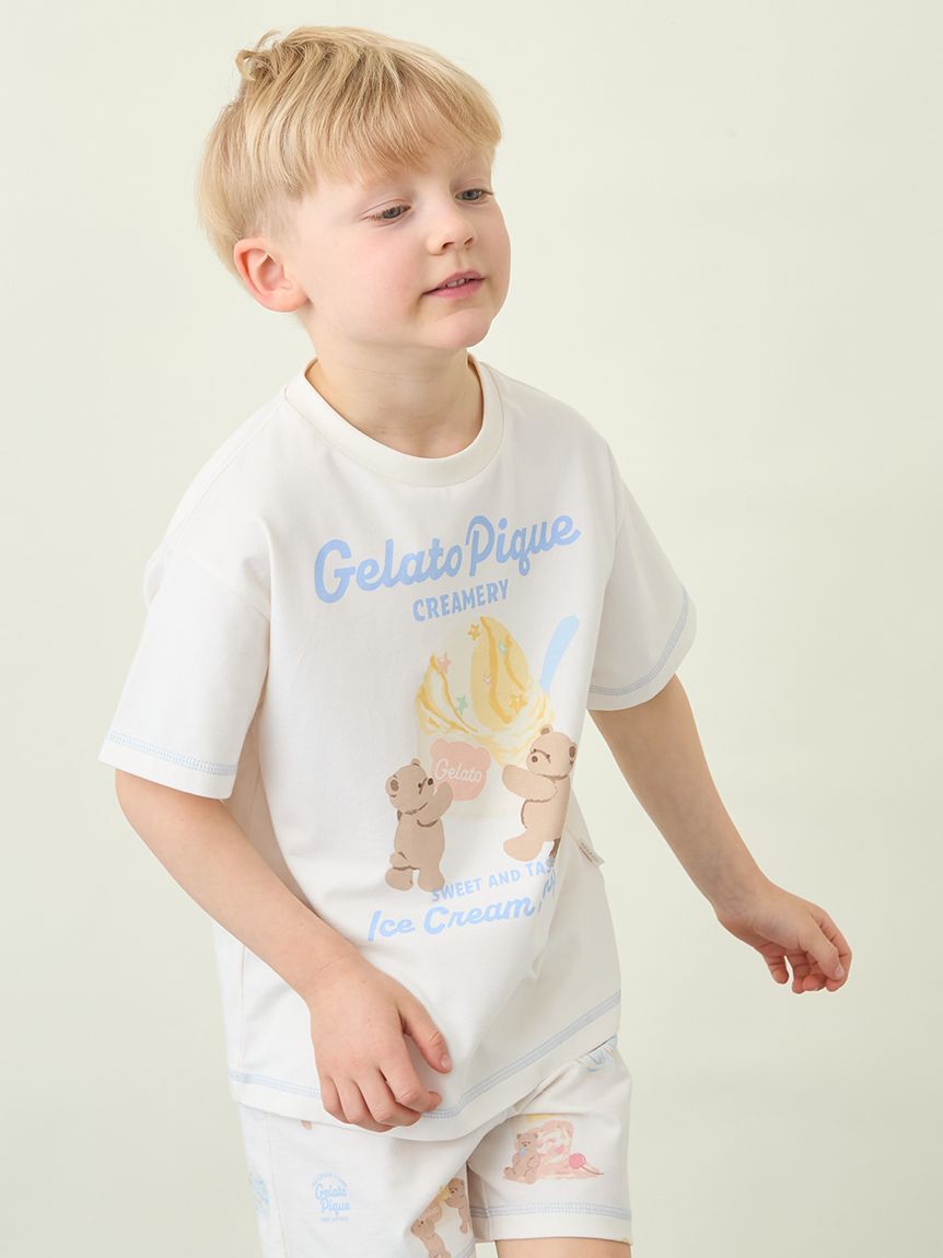 GELATO PIQUE KIDS & BABY「【KIDS】【接触冷感】アイスクリームベアワンポイントTシャツ」|ルームウェア|