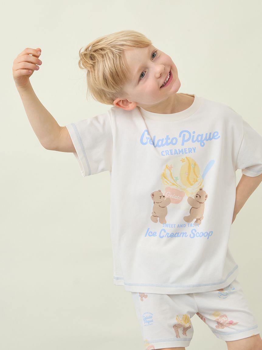 GELATO PIQUE KIDS & BABY「【KIDS】【接触冷感】アイスクリームベアワンポイントTシャツ」|ルームウェア|