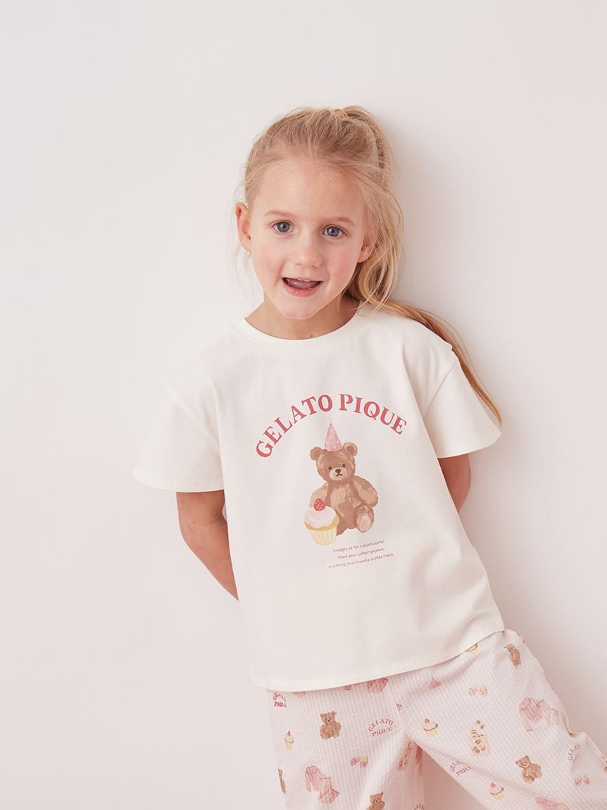 GELATO PIQUE KIDS & BABY「【KIDS】パジャマパーティーワンポイントフレアTシャツ」|ルームウェア|
