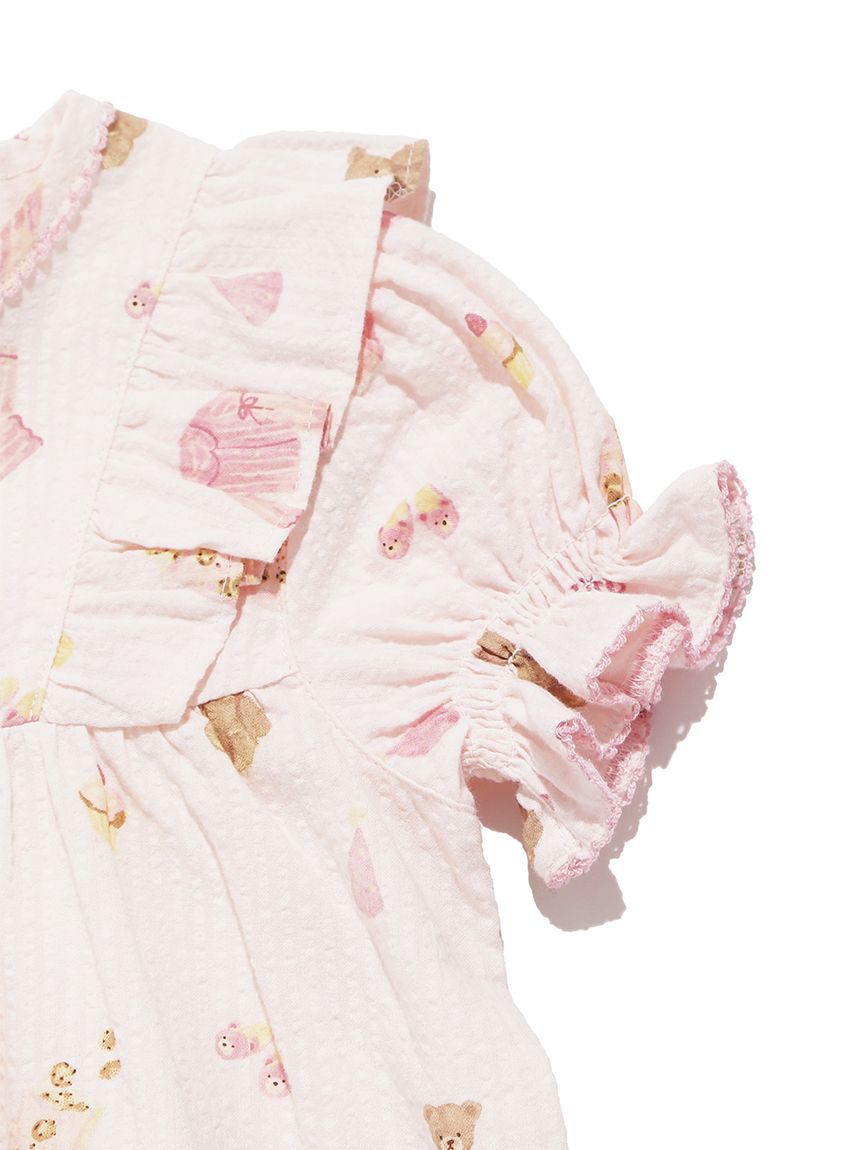 GELATO PIQUE KIDS & BABY「【KIDS】パジャマパーティー柄シャーリングワンピース」|ワンピース|