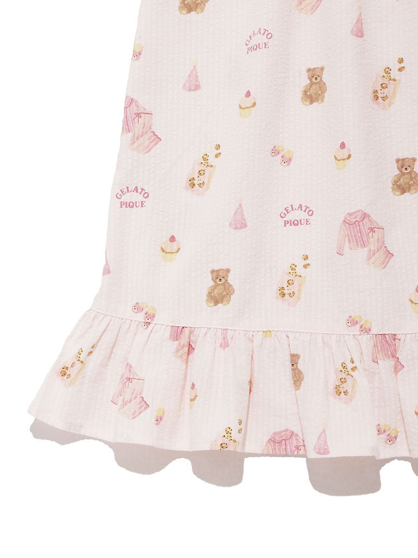 GELATO PIQUE KIDS & BABY「【KIDS】パジャマパーティー柄シャーリングワンピース」|ワンピース|