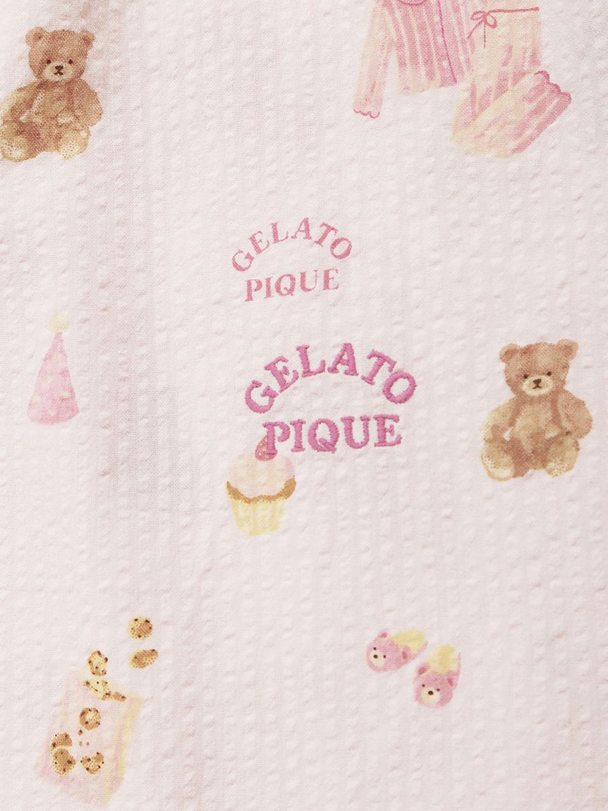 GELATO PIQUE KIDS & BABY「【KIDS】パジャマパーティー柄シャーリングワンピース」|ワンピース|
