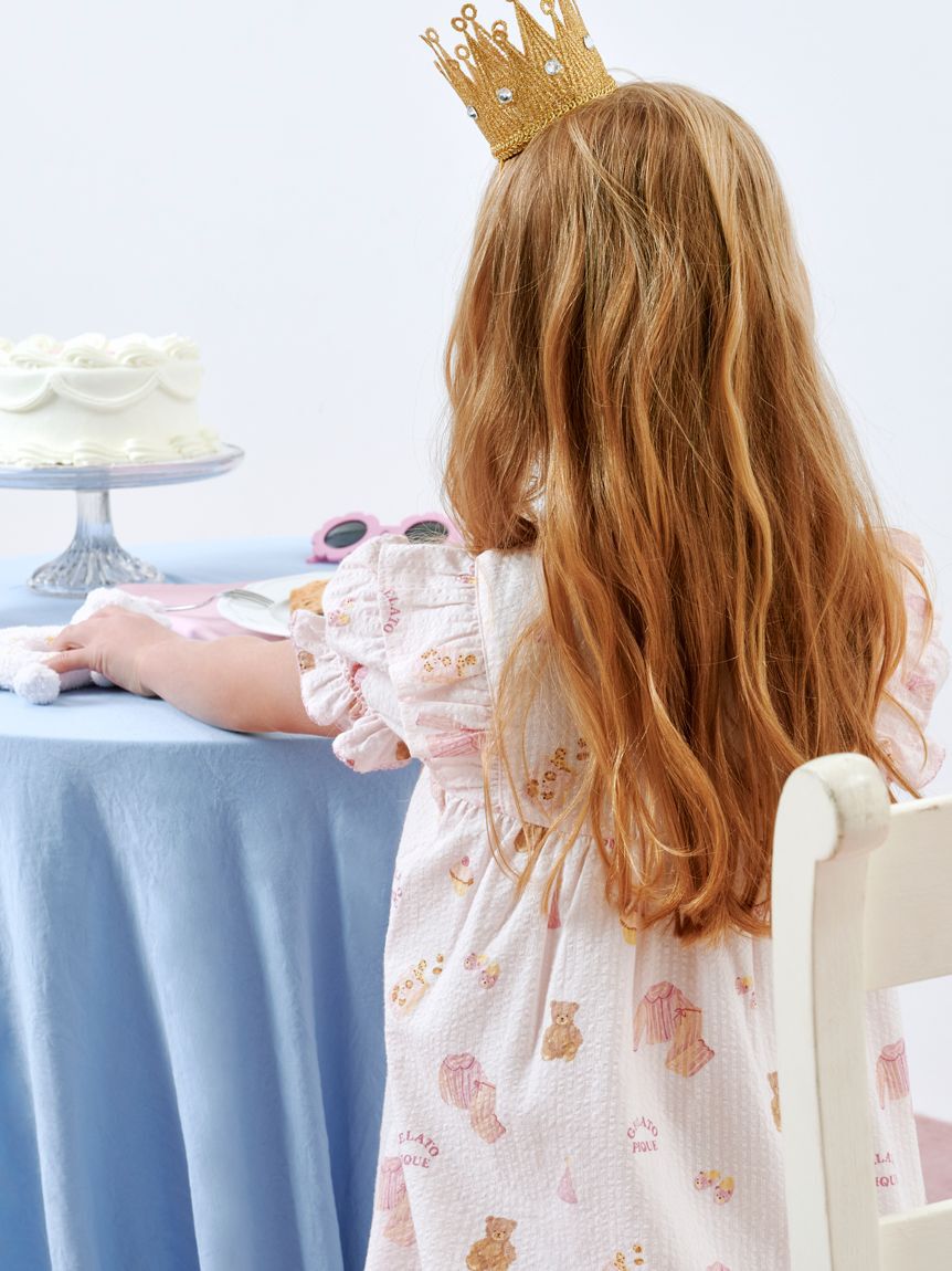 GELATO PIQUE KIDS & BABY「【KIDS】パジャマパーティー柄シャーリングワンピース」|ワンピース|