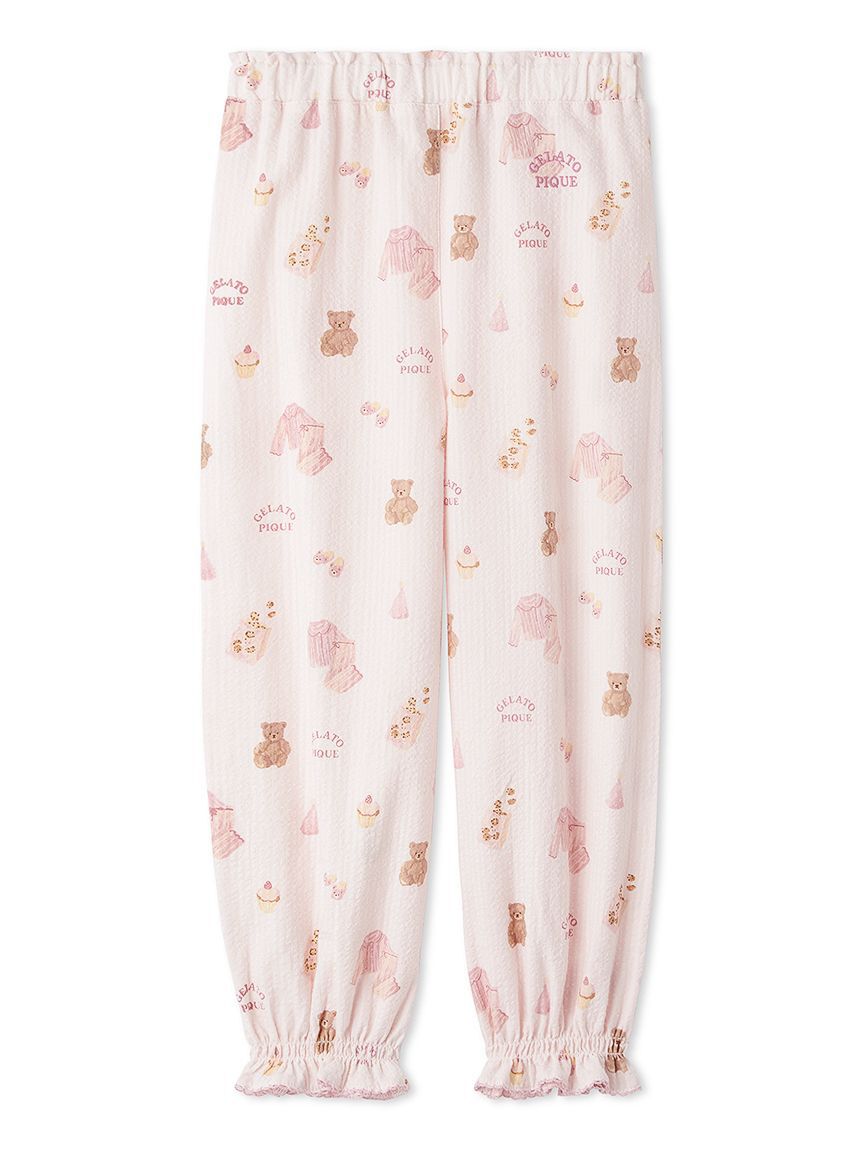 GELATO PIQUE KIDS & BABY「【KIDS】パジャマパーティー柄シャーリングロングパンツ」|ルームウェア|