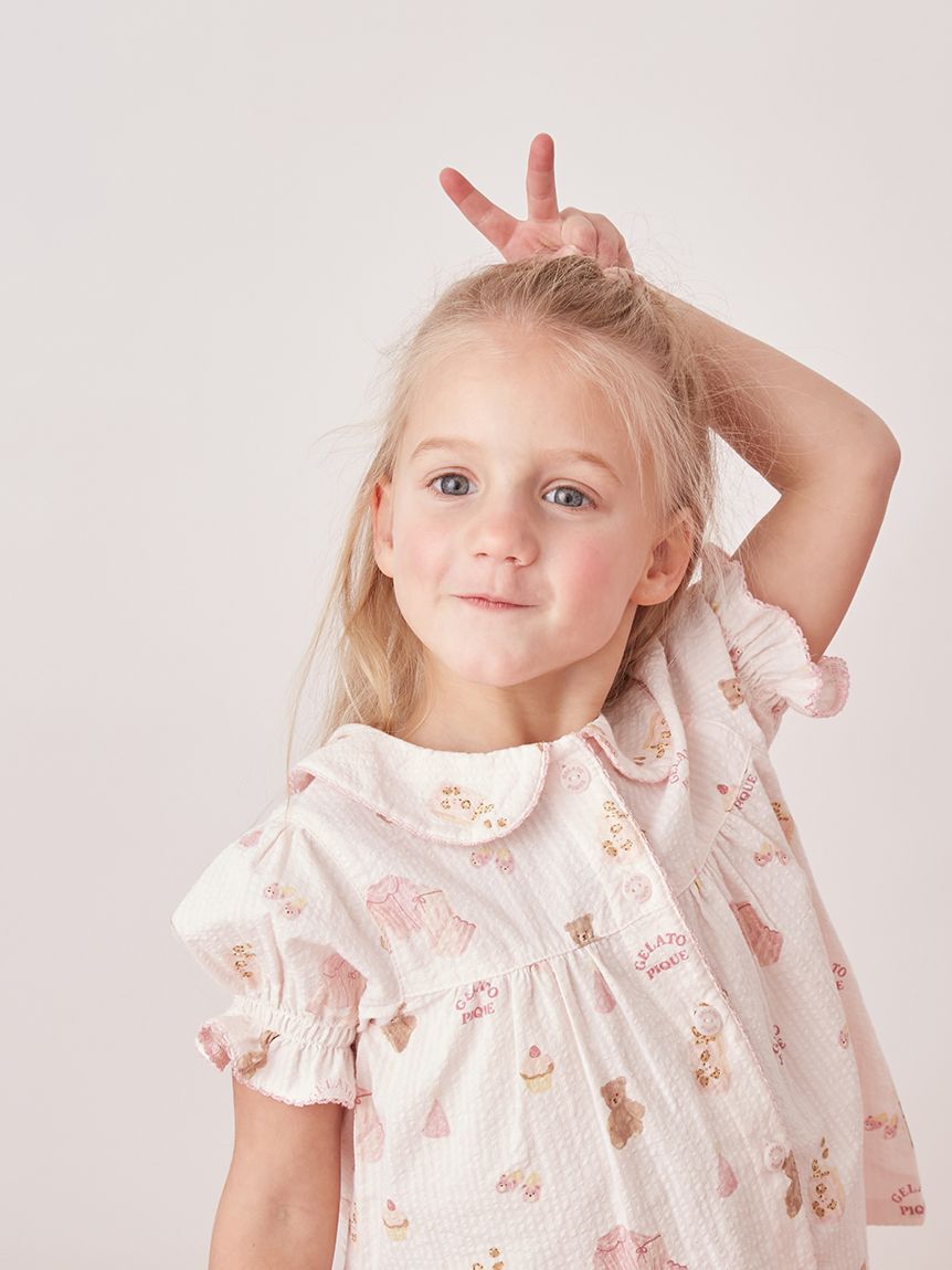 GELATO PIQUE KIDS & BABY「【KIDS】パジャマパーティー柄シャーリングシャツ」|シャツ・ブラウス|