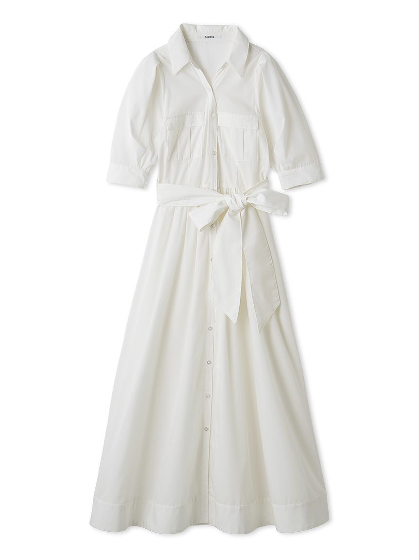 SNIDEL「サファリシャツワンピース」|ワンピース|WHT