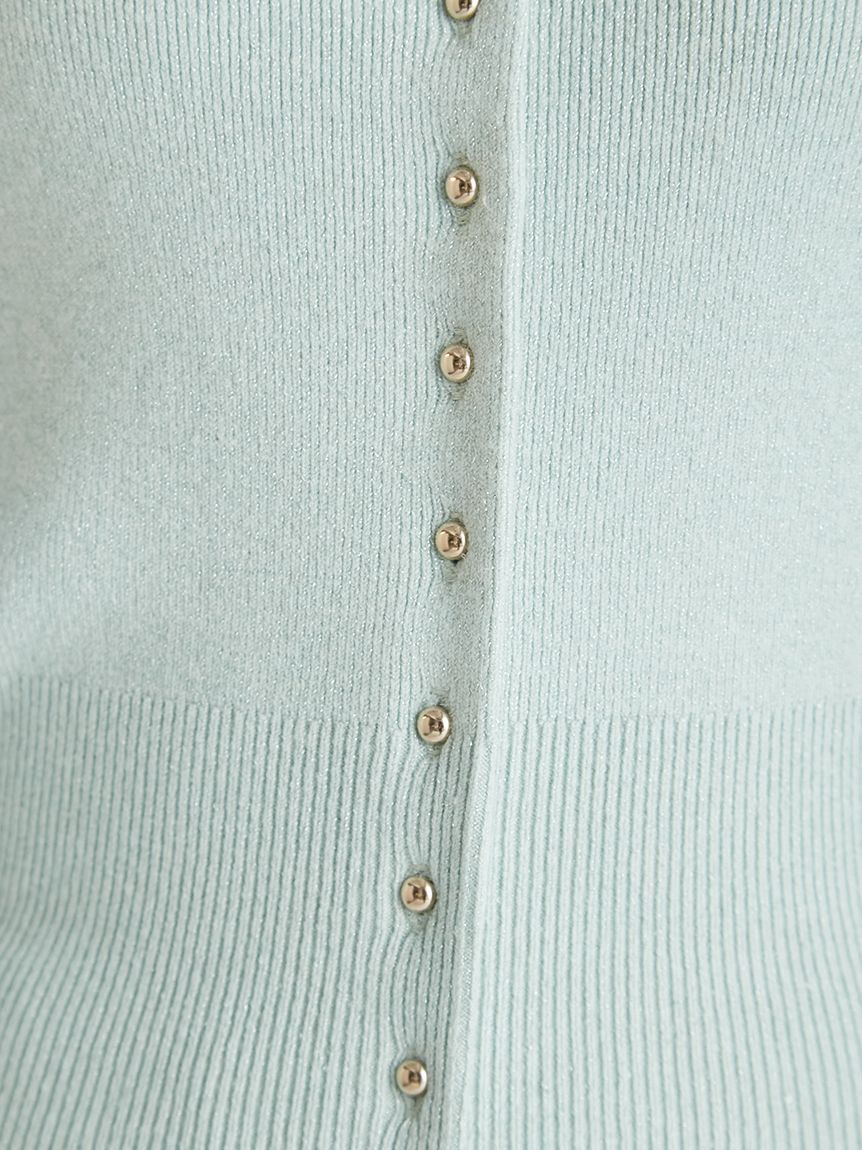 CELFORD「スクエアネックラメニットカーディガン」|カーディガン|