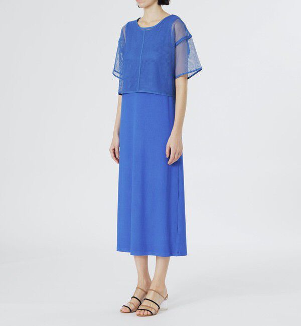  「メッシュレイヤードカットソーワンピース」|ワンピース|