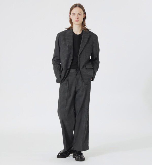  「ストライプワイドジャケット」|テーラードジャケット|