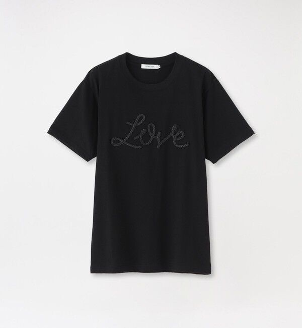  「LOVEコード刺繍Tシャツ」|Tシャツ・カットソー|ブラック