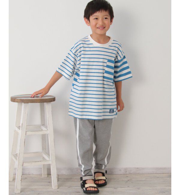 ikka kids「USAコットン イピッチボーダーポケT（120~160cm）」|Tシャツ・カットソー|