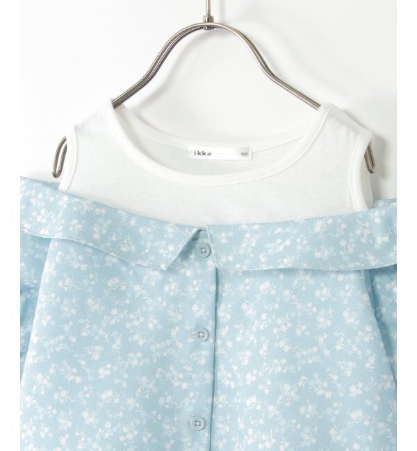 ikka kids「肩開きレイヤード花柄ブラウス（120~160cm）」|シャツ・ブラウス|