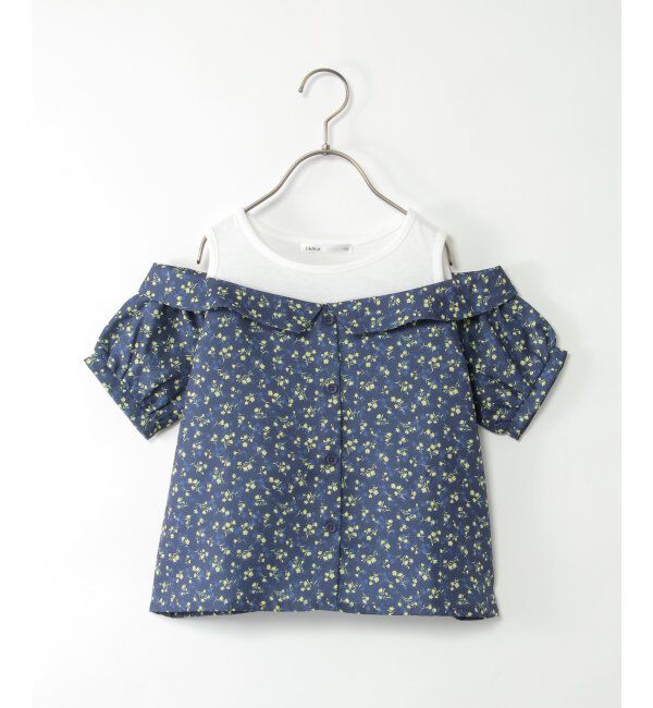 ikka kids「肩開きレイヤード花柄ブラウス（120~160cm）」|シャツ・ブラウス|