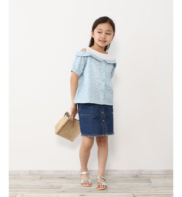 ikka kids「肩開きレイヤード花柄ブラウス（120~160cm）」|シャツ・ブラウス|