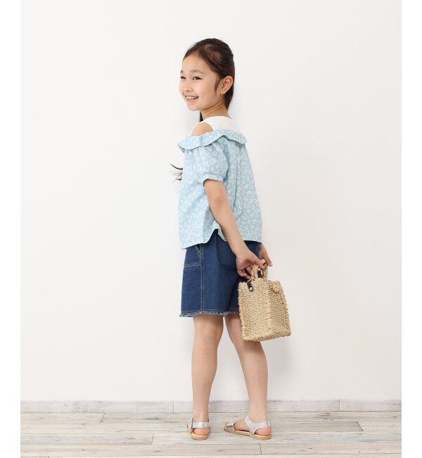 ikka kids「肩開きレイヤード花柄ブラウス（120~160cm）」|シャツ・ブラウス|
