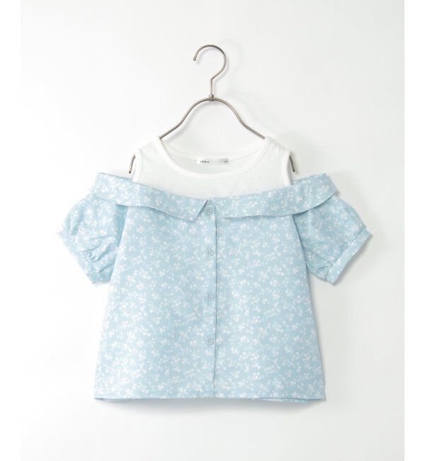 ikka kids「肩開きレイヤード花柄ブラウス（120~160cm）」|シャツ・ブラウス|