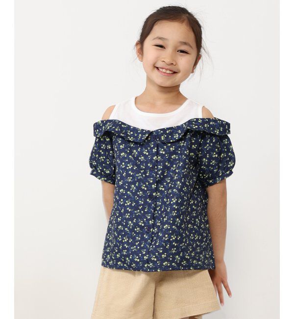 ikka kids「肩開きレイヤード花柄ブラウス（120~160cm）」|シャツ・ブラウス|ノウコン