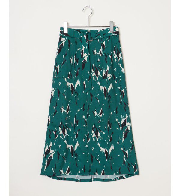 ikka「ベルト付きプリントスカート」|スカート|