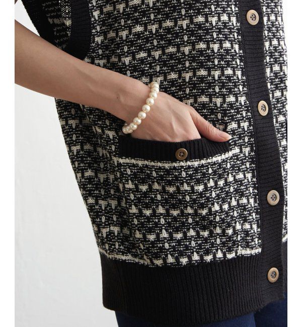 ikka「ツイードライクVネックベスト」|ニット・セーター|