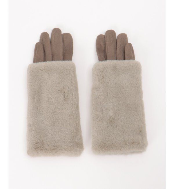 ikka「3WAYエコファー&フェイクスエードグローブ」|手袋|