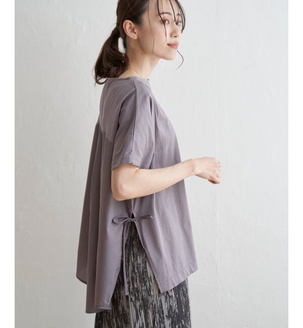 ikka「異素材サイドリボンチュニック」|その他|
