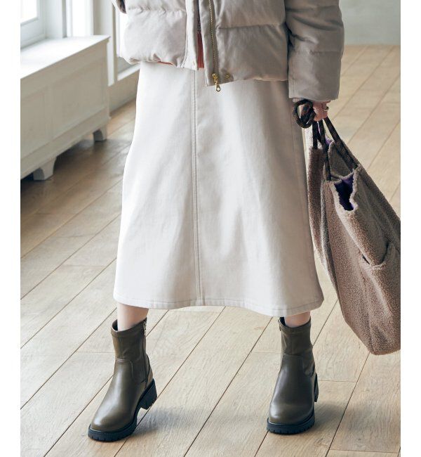 ikka「ボンディングロングスカート」|スカート|