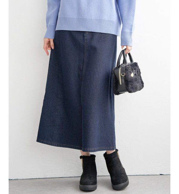 ikka「ボンディングロングスカート」|スカート|