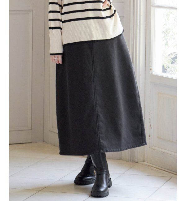 ikka「ボンディングロングスカート」|スカート|
