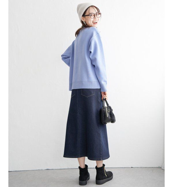 ikka「ボンディングロングスカート」|スカート|