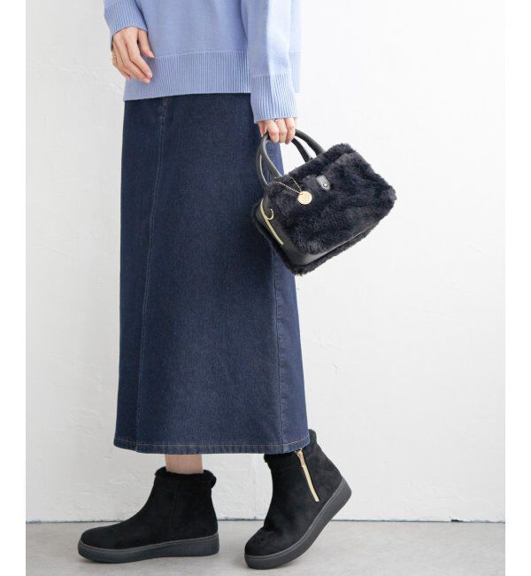 ikka「ボンディングロングスカート」|スカート|ブルーケイ