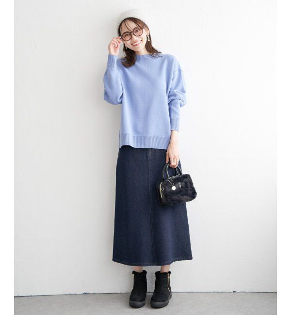 ikka「ボンディングロングスカート」|スカート|