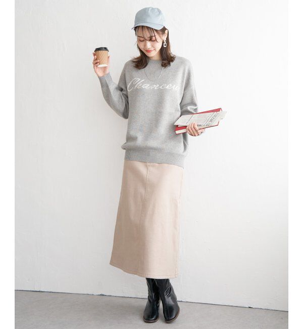 ikka「ボンディングロングスカート」|スカート|