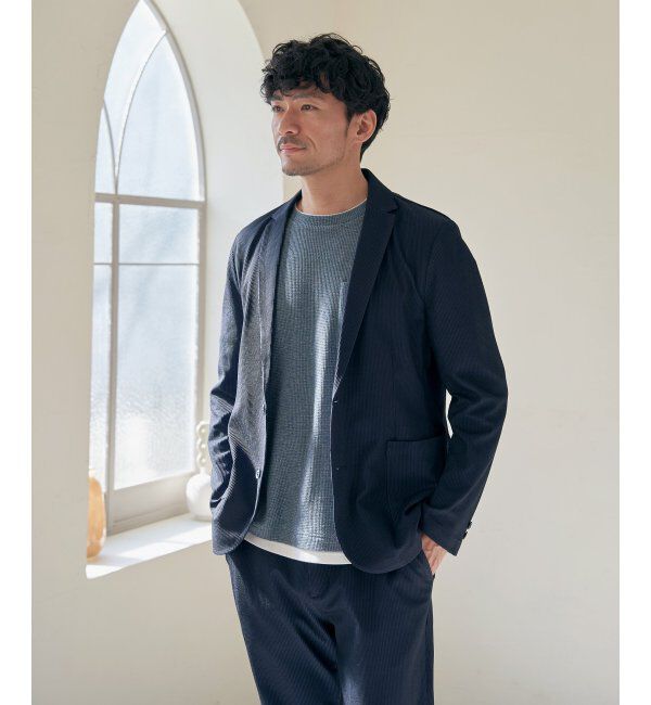 IKKA LOUNGE「【雑誌MonoMax5月号掲載】【セットアップ対応】GOKU楽ワークサッカージャケット」|テーラードジャケット|