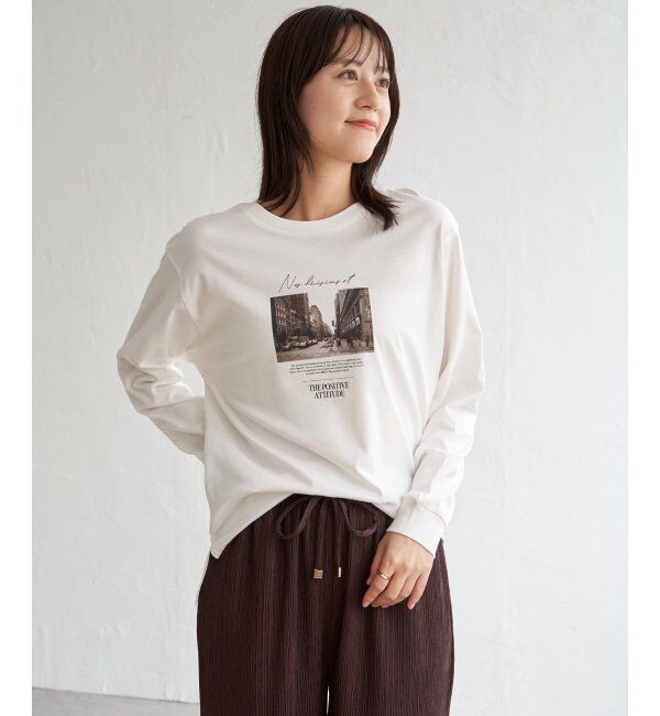 ikka「ロゴフォトプリントスウェットＴ」|Tシャツ・カットソー|