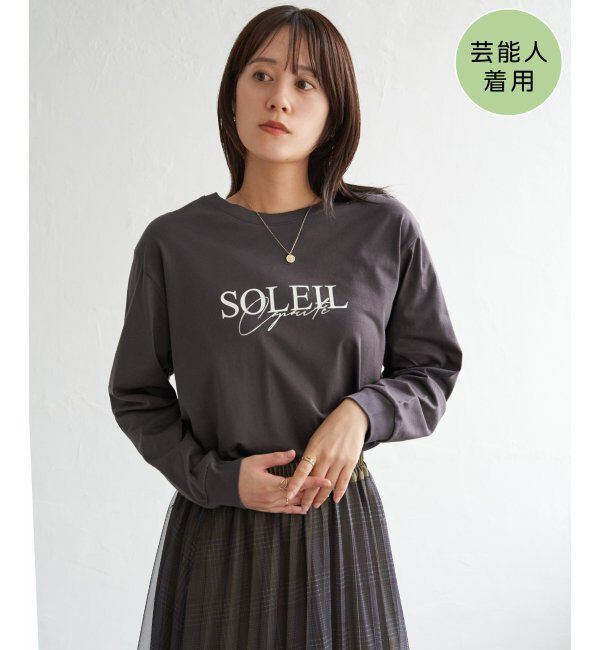 ikka「ロゴフォトプリントスウェットＴ」|Tシャツ・カットソー|チャコール