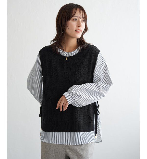 ikka「ブラウスニットベストアンサンブル」|ニット・セーター|