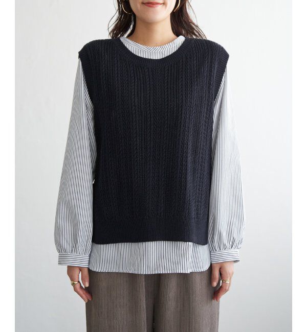 ikka「ブラウスニットベストアンサンブル」|ニット・セーター|