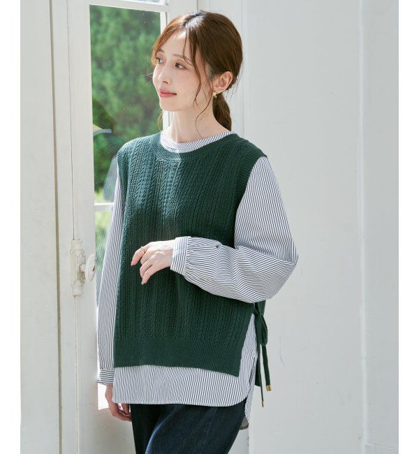 ikka「ブラウスニットベストアンサンブル」|ニット・セーター|