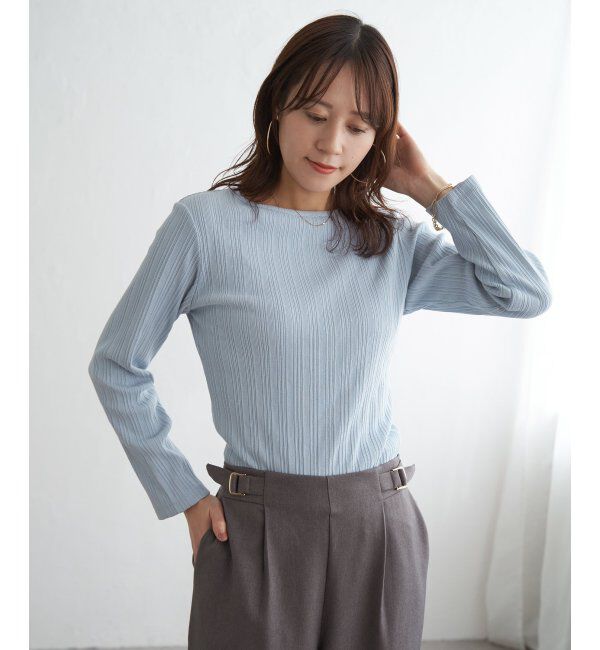 ikka「ストライプジャガードプルオーバー」|Tシャツ・カットソー|